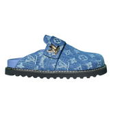 Louis Vuitton Cosy Comfort Slides / Sandals / Slippers Blue / Gold / Black